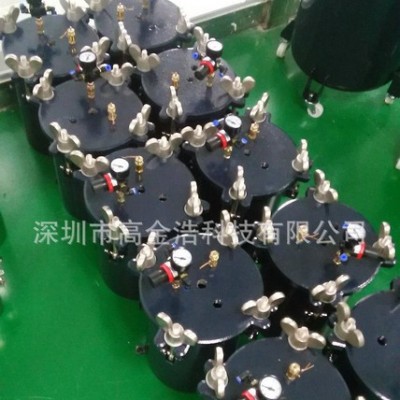 化工廠玩具廠點(diǎn)膠設(shè)備專(zhuān)用壓力桶 黑色不漏氣10L碳鋼壓力桶