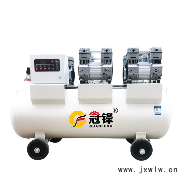 深圳冠鋒無油空壓機2*550-55氣泵靜音空氣壓縮機1100W全銅線電機 全國聯(lián)保免費配線配管