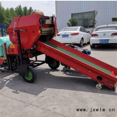 稻草飼料打包機(jī) 黃貯秸稈包膜機(jī) 黃儲(chǔ)牧草覆膜機(jī)全自動(dòng)