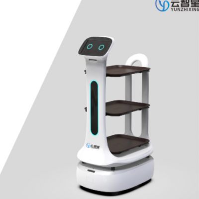酒店醫(yī)院智能送餐送外賣機器人 語音對話互動自動上下電梯機器人