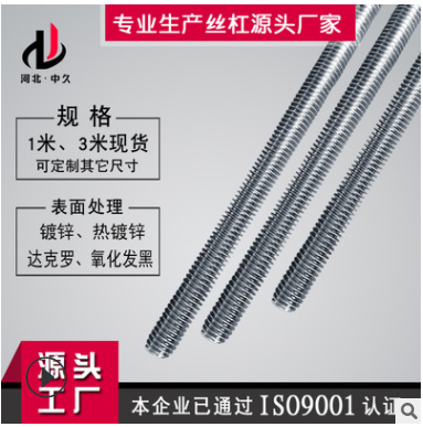廠家直銷(xiāo)熱鍍鋅雙頭光伏m12鋼結(jié)構(gòu)斜拉條直拉桿通絲 鍍鋅絲杠
